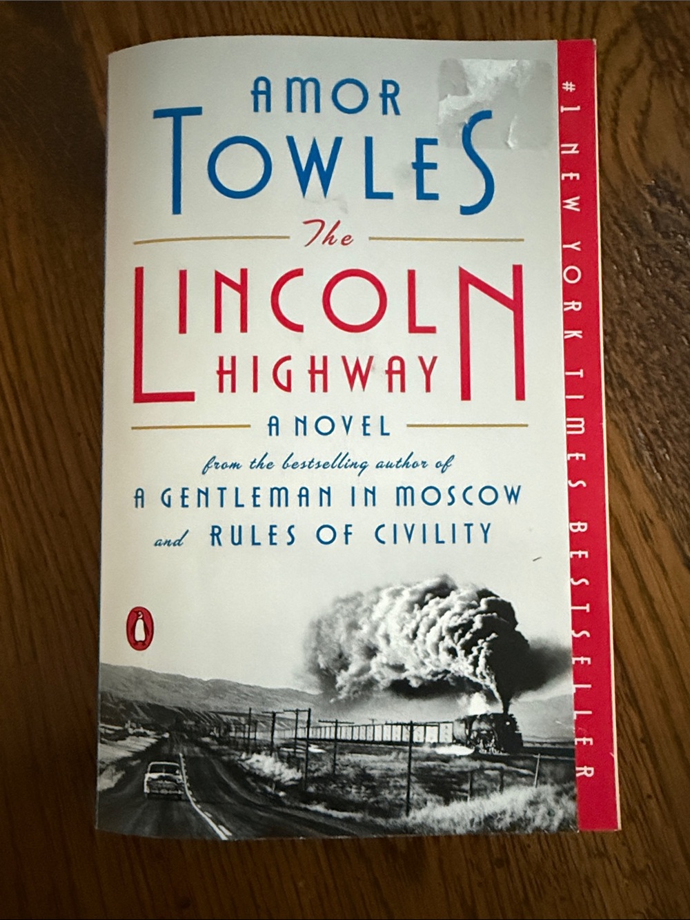 Amor Towles — The Lincoln Highway (Paperback) Red, Blue, White Cover